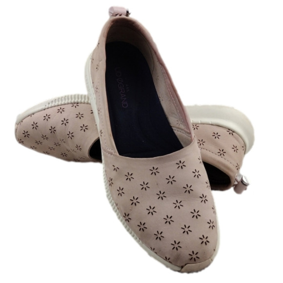 Cole Haan Shoes - Cole Haan Studio Grand Peach Blush Perforated Nubuck Slip On Sneaker Loafer Shoe